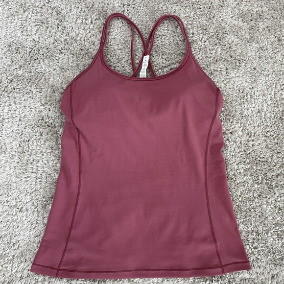 Lululemon Free To Be Tank Top *Nulu Misty Merlot Womens 8 Pink Built-In Bra - Picture 1 of 14
